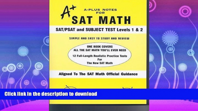 EBOOK ONLINE  A-Plus Notes for SAT Math  BOOK ONLINE