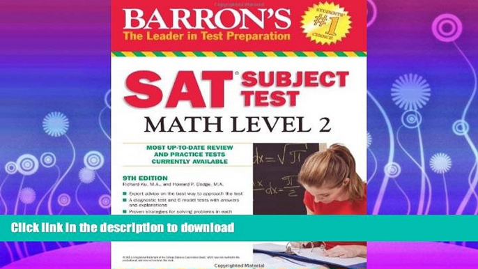 READ BOOK  Barron s SAT Subject Test Math Level 2 FULL ONLINE