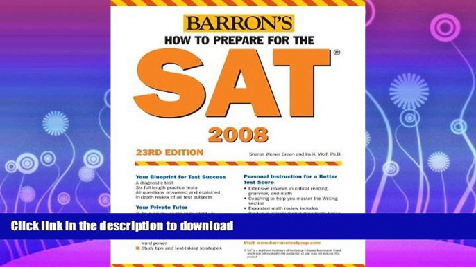 FAVORITE BOOK  How to Prepare for the SAT: 2007-2008 (Barron s How to Prepare for the Sat I (Book