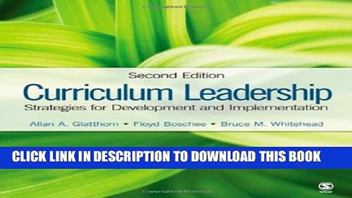 New Book Curriculum Leadership: Strategies for Development and Implementation