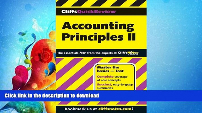 FAVORITE BOOK  CliffsQuickReview Accounting Principles II (Cliffs Quick Review (Paperback)) (Bk.