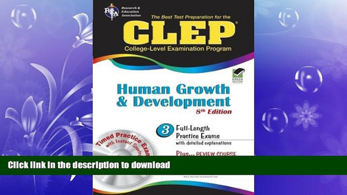 GET PDF  CLEP Human Growth and Development 8th Ed. (CLEP Test Preparation)  PDF ONLINE