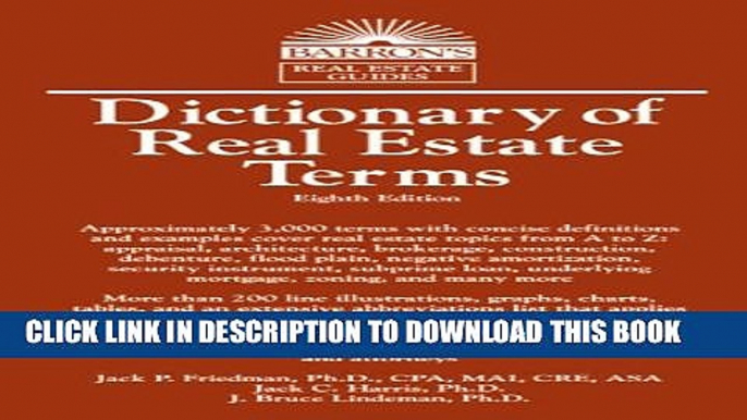 New Book Dictionary of Real Estate Terms