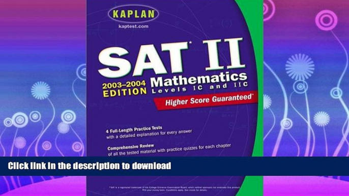 READ  Kaplan SAT II: Mathematics Levels IC   IIC 2003-2004 (Kaplan SAT Subject Tests: Mathematics