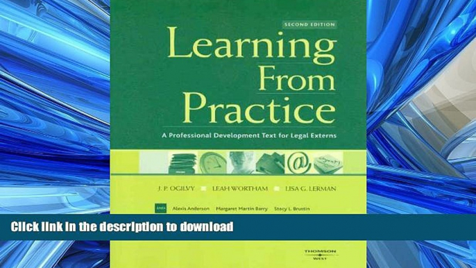 FAVORIT BOOK Learning From Practice: A Professional Development Text for Legal Externs (American