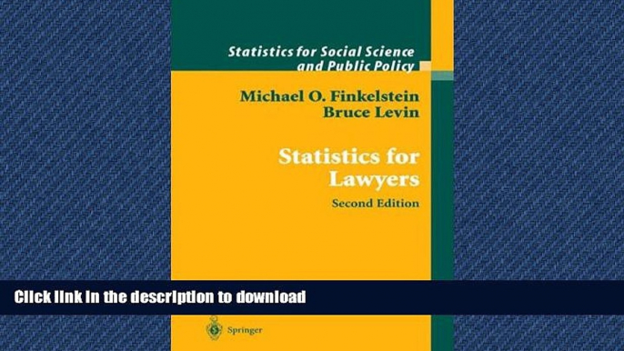 READ THE NEW BOOK Statistics for Lawyers (Statistics for Social and Behavioral Sciences) READ NOW