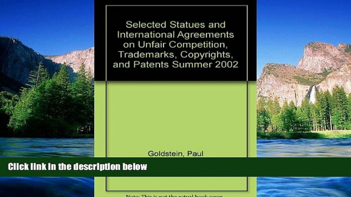 READ FULL  Selected Statutes and International Agreements on Unfair Competition, Trademark,