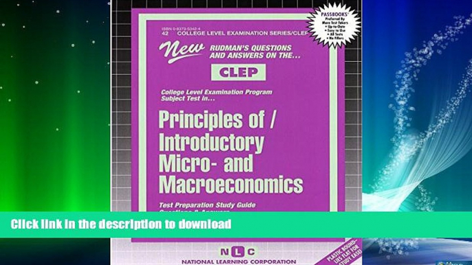 READ BOOK  INTRODUCTORY MICRO- AND MACROECONOMICS (College Level Examination Series) (Passbooks)