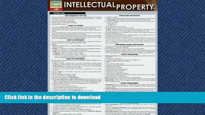 FAVORIT BOOK Intellectual Property (Quick Study: Law) READ EBOOK