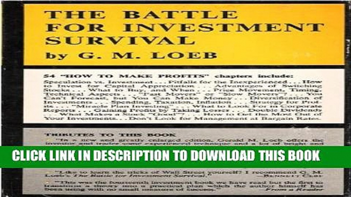 [Read PDF] The Battle for Investment Survival, Third Edition Ebook Free