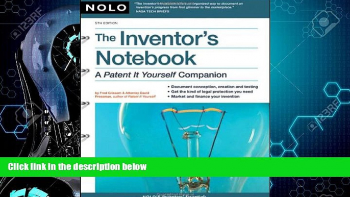 FAVORITE BOOK  Inventor s Notebook: A Patent It Yourself Companion