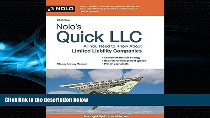 FULL ONLINE  Nolo s Quick LLC: All You Need to Know About Limited Liability Companies (Quick