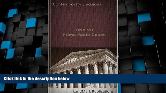 Must Have PDF  Title VII Prima Facie Cases (Litigator Series)  Best Seller Books Most Wanted