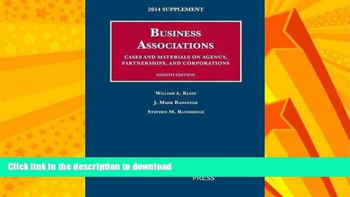 READ  Business Associations, 8th Ed-2014 Supplement (University Casebook Series)  BOOK ONLINE