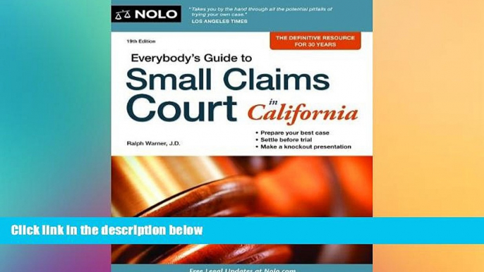 Must Have  Everybody s Guide to Small Claims Court in California (Everybody s Guide to Small