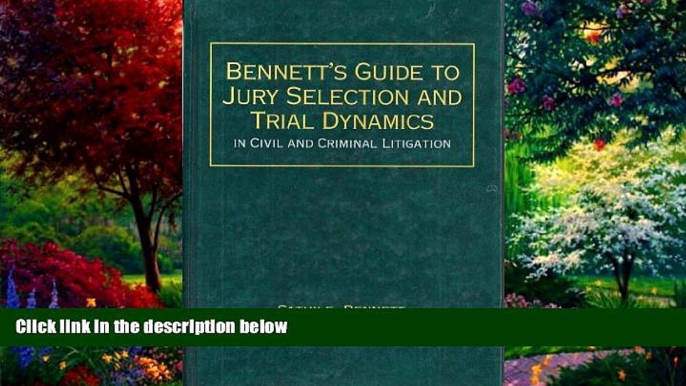 Big Deals  Bennett s guide to jury selection and trial dynamics in civil and criminal litigation