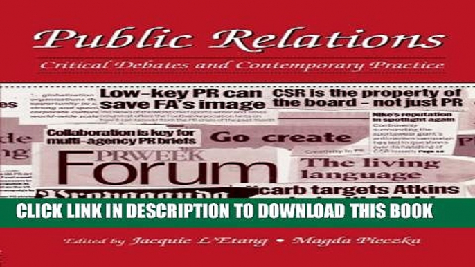 [Read PDF] Public Relations: Critical Debates and Contemporary Problems Ebook Free