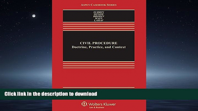 FAVORIT BOOK Civil Procedure: Doctrine, Practice, and Content (Aspen Casebook) READ PDF FILE ONLINE