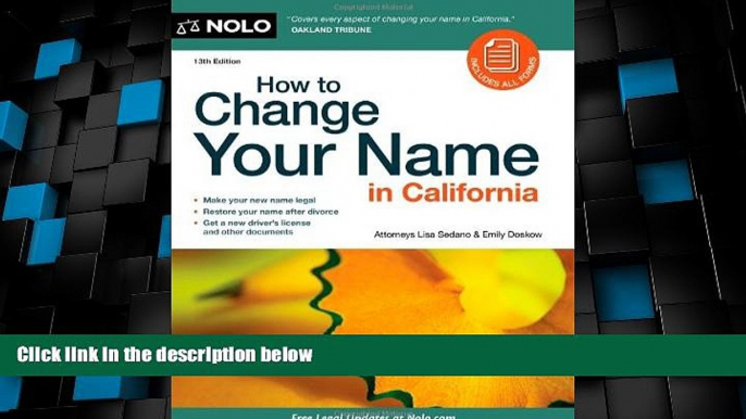 Big Deals  How to Change Your Name in California  Full Read Most Wanted