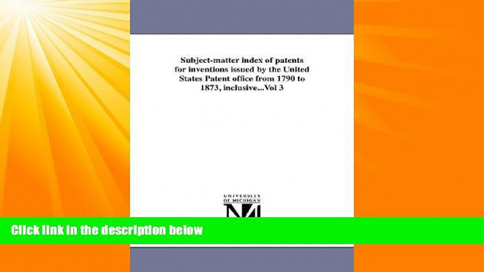 READ book  Subject-matter index of patents for inventions issued by the United States Patent