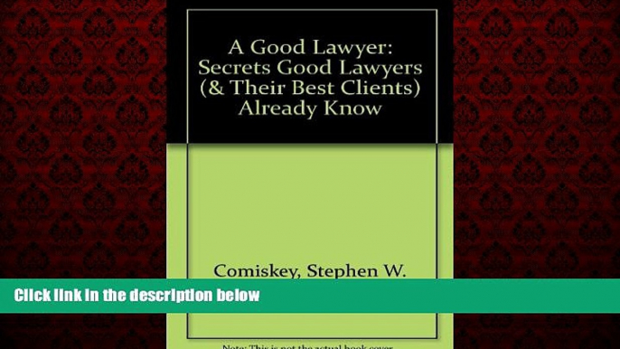 EBOOK ONLINE  A Good Lawyer: Secrets Good Lawyers (  Their Best Clients) Already Know  DOWNLOAD