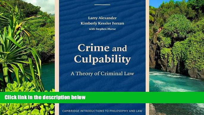 Must Have  Crime and Culpability: A Theory of Criminal Law (Cambridge Introductions to Philosophy