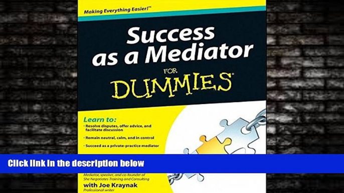 Books to Read  Success as a Mediator For Dummies  Full Ebooks Best Seller