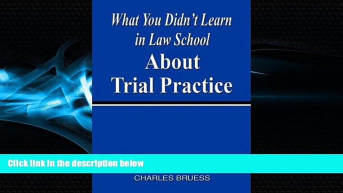 Big Deals  What You Didn t Learn In Law School About Trial Practice  Full Ebooks Best Seller