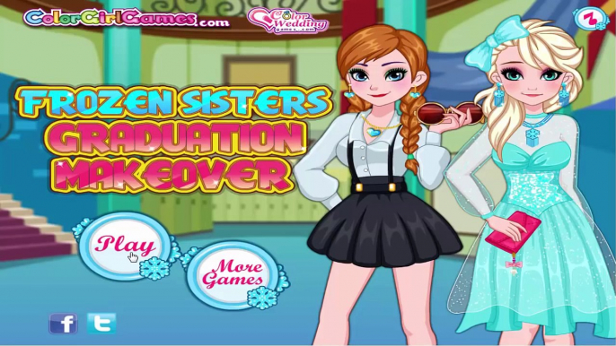 Frozen Sisters Graduation Makeover - Disney Princess Elsa and Anna Make Up and Dress Up Game