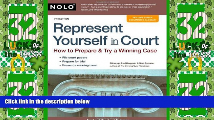 Big Deals  Represent Yourself in Court: How to Prepare   Try a Winning Case  Best Seller Books