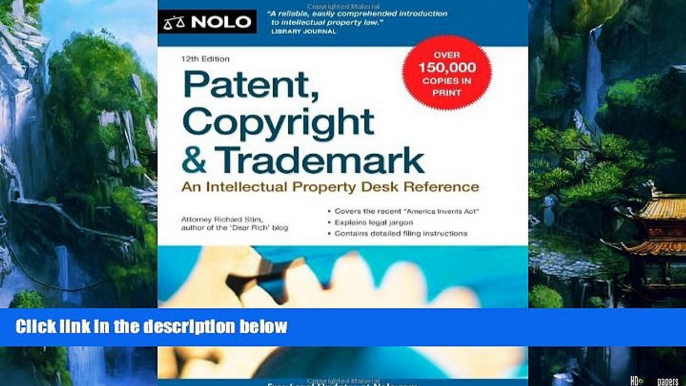 Books to Read  Patent, Copyright   Trademark: An Intellectual Property Desk Reference  Full Ebooks