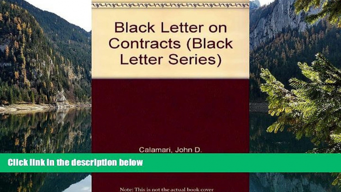 Big Deals  Contracts (Black Letter Series)  Full Read Most Wanted