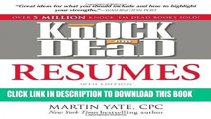 [PDF] Knock  em Dead Resumes: How to Write a Killer Resume That Gets You Job Interviews Popular