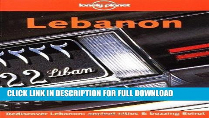 Best Seller Lonely Planet Lebanon Free Read