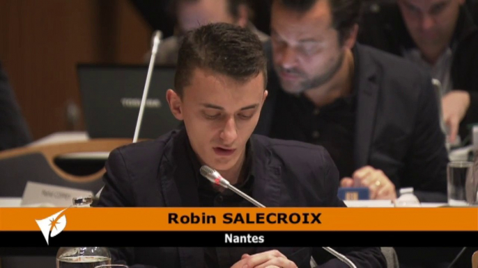 Robin SALECROIX au conseil de Nantes Métropole intervient sur le Conseil de développement