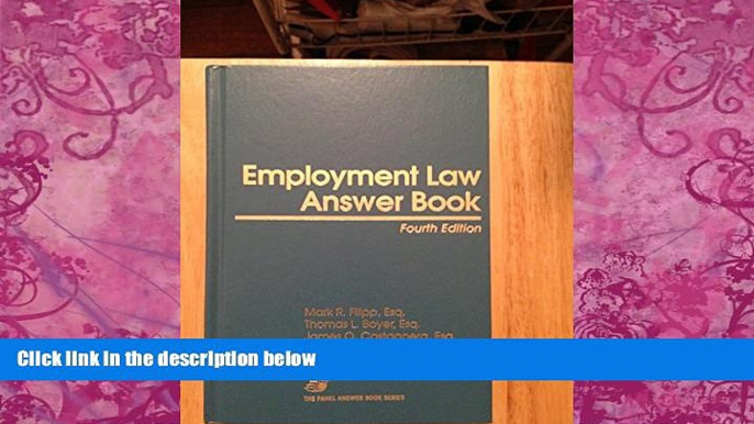 Big Deals  Employment Law Answer Book (Panel Answer Book Series)  Best Seller Books Best Seller