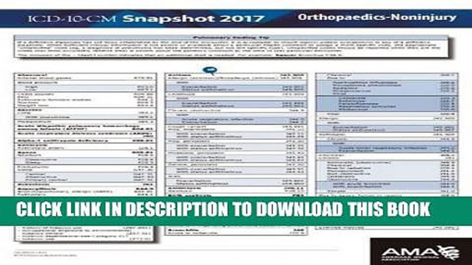 [Read PDF] ICD-10-CM 2017 Snapshot Coding Card: Orthopedics - Non-Injury (ICD-10-CM 2017 Snapshot