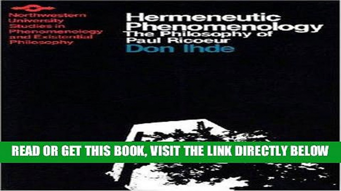 [EBOOK] DOWNLOAD Hermeneutic Phenomenology: The Philosopher of Paul Ricoeur (Studies in