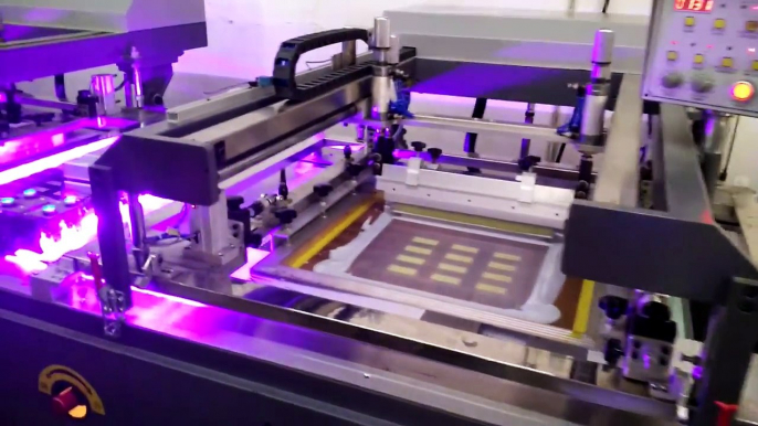 multi-color screen printer with LED UV curing