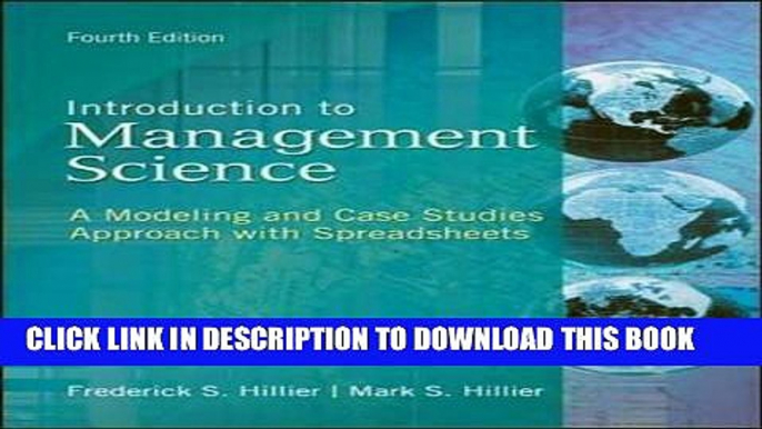 [New] PDF Introduction to Management Science: A Modeling and Case Studies Approach With