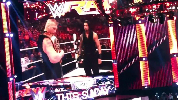 Brock Lesnar and Roman Reigns face to face on Monday Night Raw live