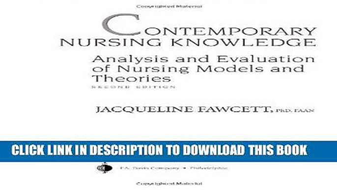 [FREE] EBOOK Contemporary Nursing Knowledge: Analysis and Evaluation of Nursing Models and