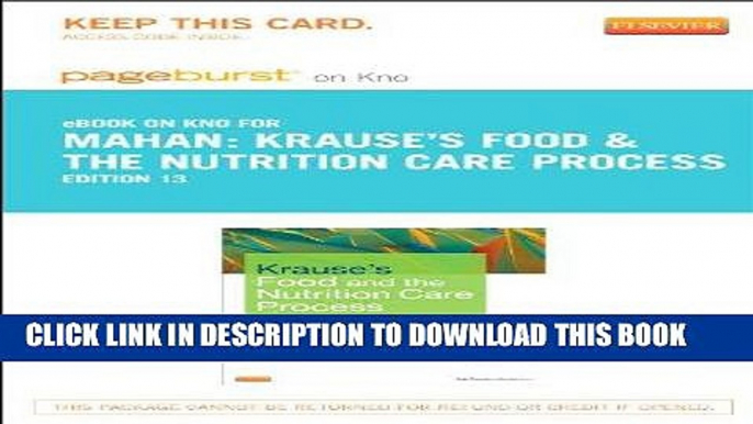 [READ] EBOOK Krause s Food   the Nutrition Care Process - Elsevier eBook on Intel Education Study