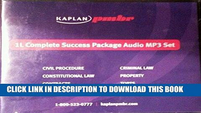 Read Now 1L Success Package Audio CD Set: Contracts, Criminal Law, Criminal Procedure, Property