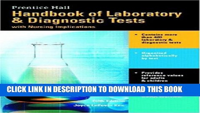 [READ] EBOOK Prentice Hall Handbook of Laboratory and Diagnostic Tests with Nursing Implications