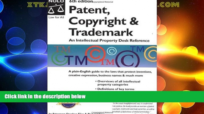 Big Deals  Patent, Copyright   Trademark: An Intellectual Property Desk Reference (Patent,