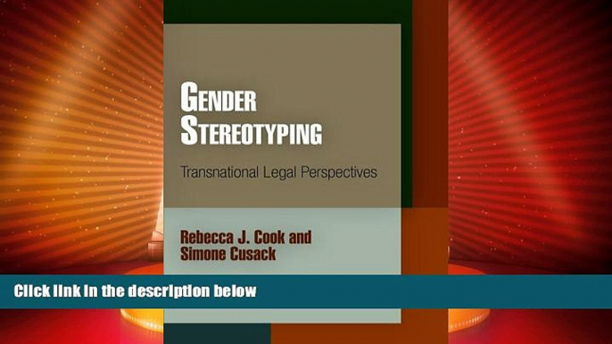 Big Deals  Gender Stereotyping: Transnational Legal Perspectives (Pennsylvania Studies in Human