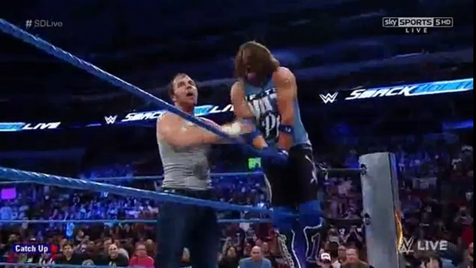 WWE funny moments - Dean ambrose vs Aj styles - WWE SmackDown 30 August 2016