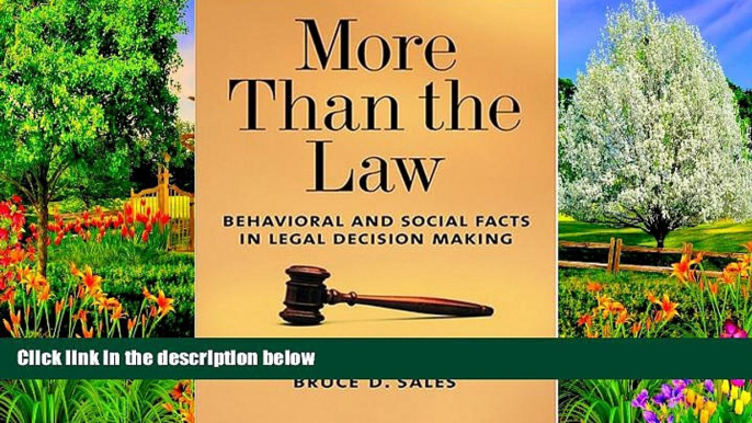 Deals in Books  More Than the Law: Behavioral and Social Facts in Legal Decision Making (Law and