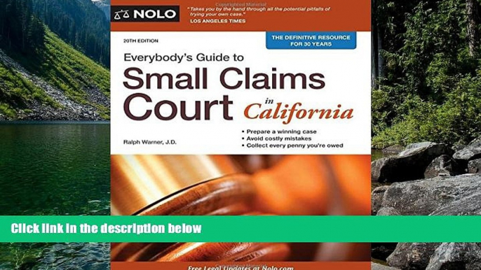 READ NOW  Everybody s Guide to Small Claims Court in California (Everybody s Guide to Small Claims